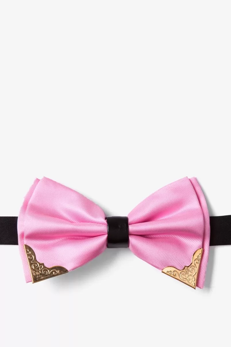 Ties Metal-Tipped Light Pink Pre-Tied Bow Tie LightPink Outlet