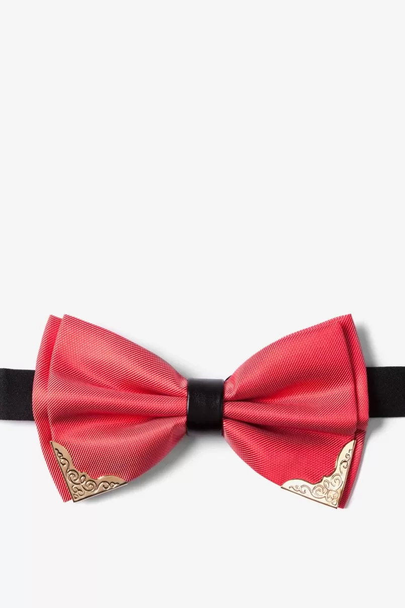 Ties Metal-Tipped Pre-Tied Bow Tie Salmon Sale