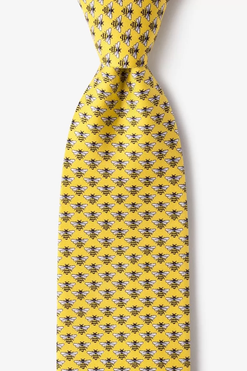 Ties Micro Bees Tie Yellow Hot