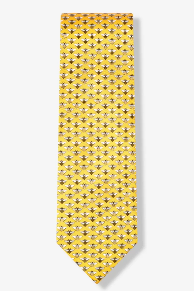 Ties Micro Bees Tie Yellow Hot