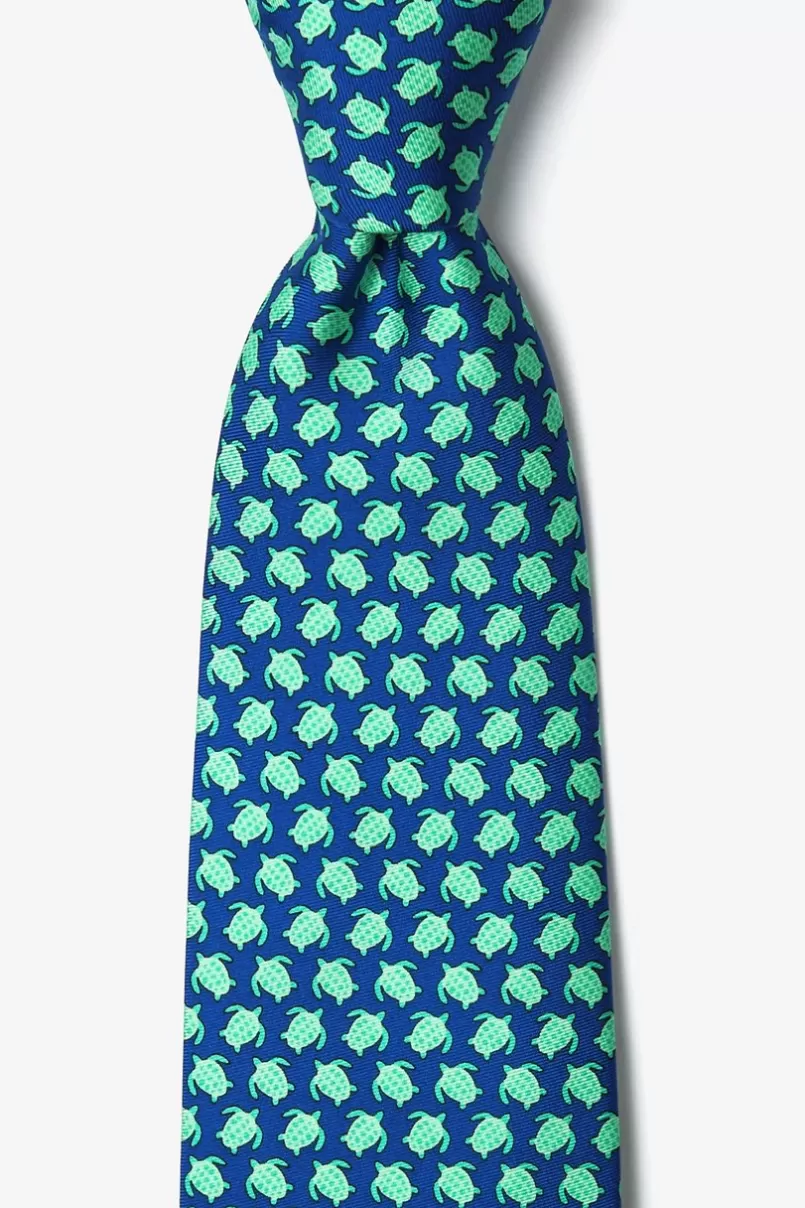 Ties Micro Sea Turtles Navy Blue Tie Hot