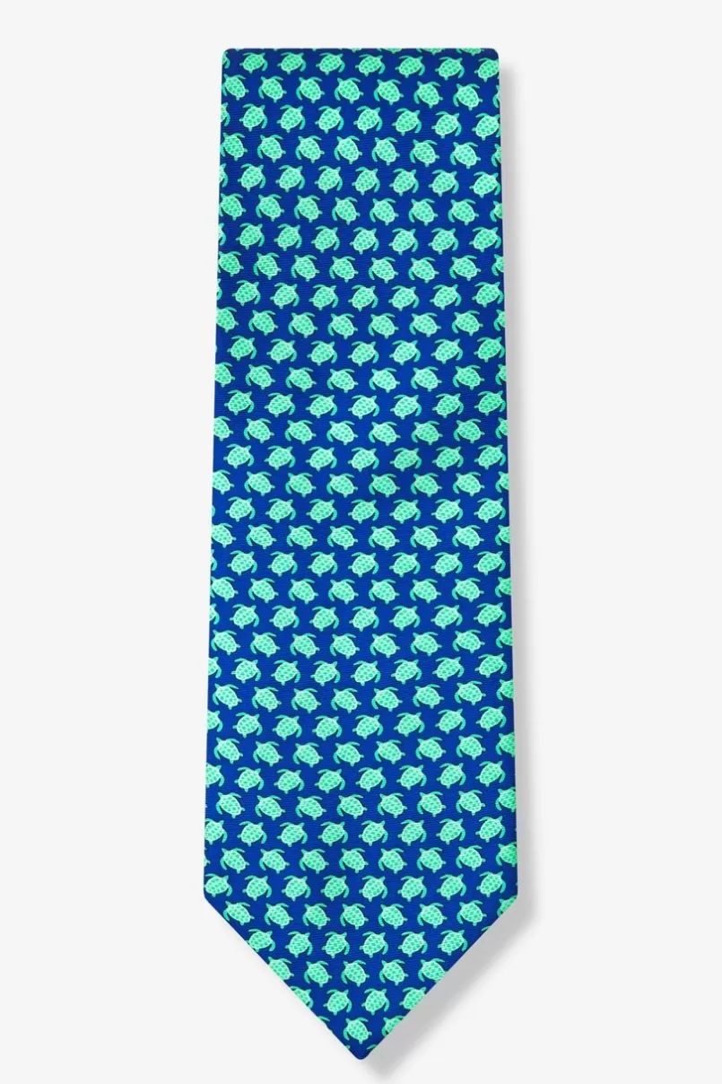 Ties Micro Sea Turtles Navy Blue Tie Hot