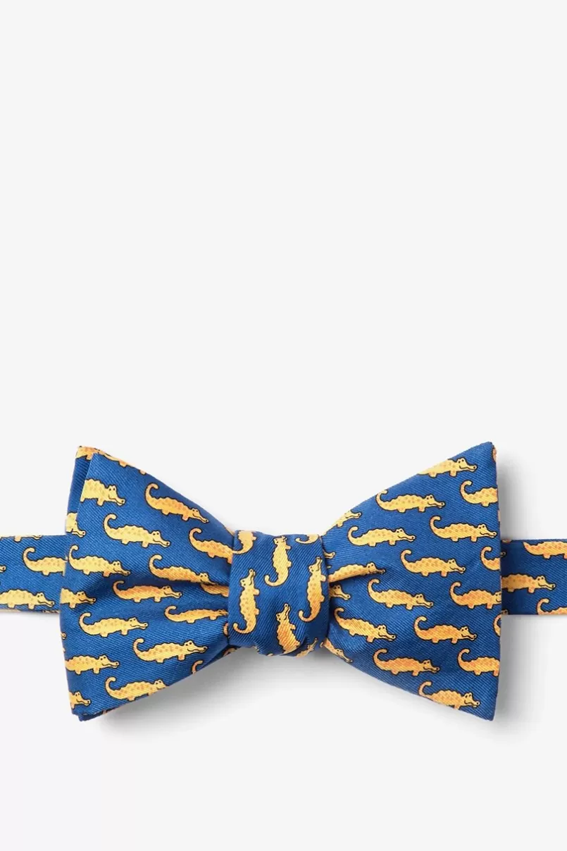 Ties Mini Alligators Blue Self-Tie Bow Tie Best Sale