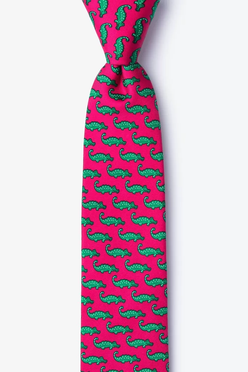 Ties Mini Alligators Pink Skinny Tie Outlet