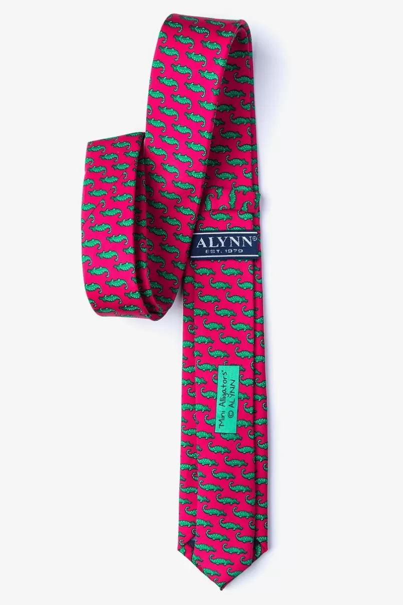 Ties Mini Alligators Pink Skinny Tie Outlet