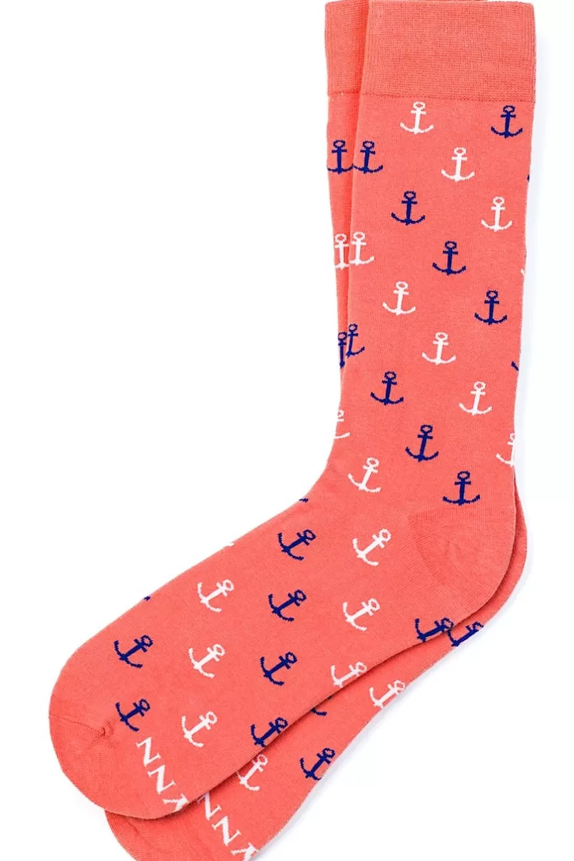 Ties Mini Anchors Sock Coral Best