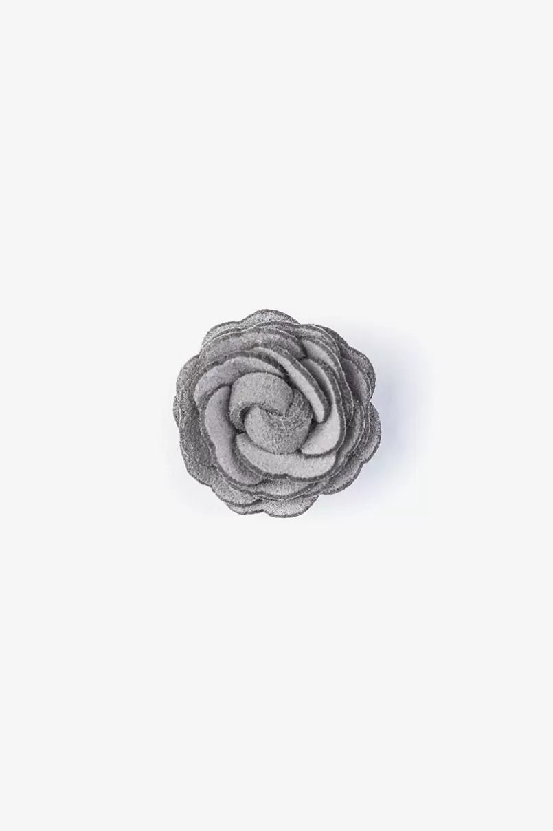 Ties Mini Flower Lapel Pin Gray Outlet