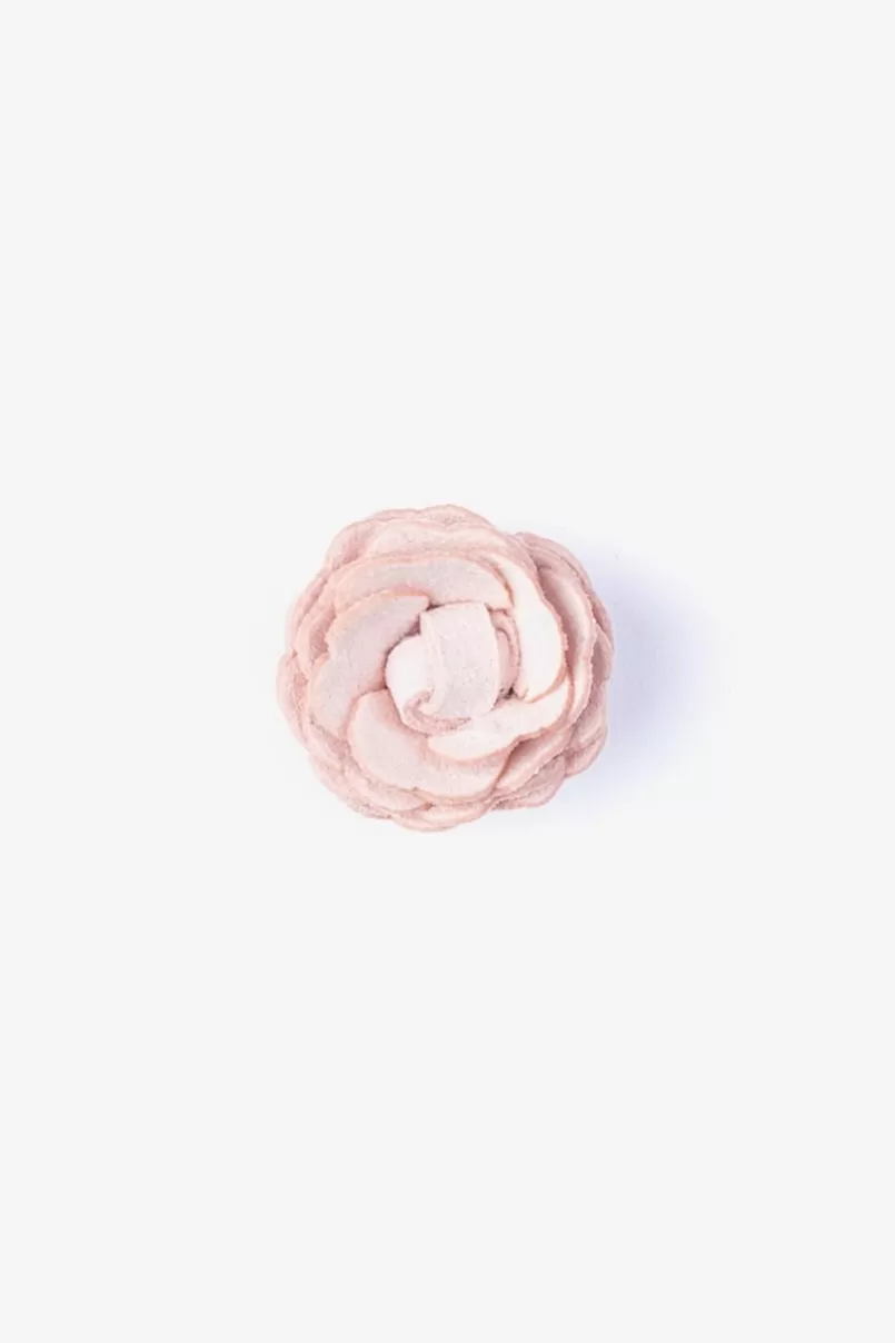 Ties Mini Flower Lapel Pin Peach Flash Sale