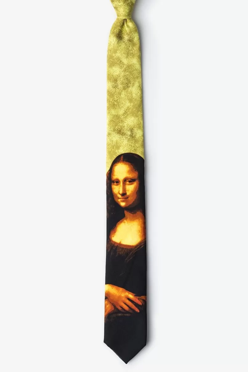 Ties Mona Lisa Yellow Skinny Tie Fashion