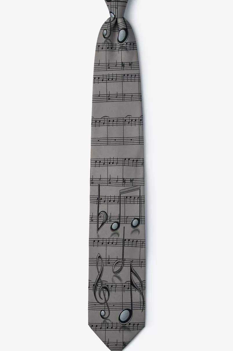 Ties Music Notes Gray Tie Cheap