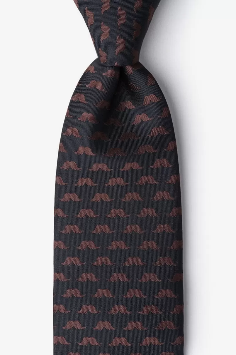 Ties Mustache Repeat Extra Long Tie Black Clearance