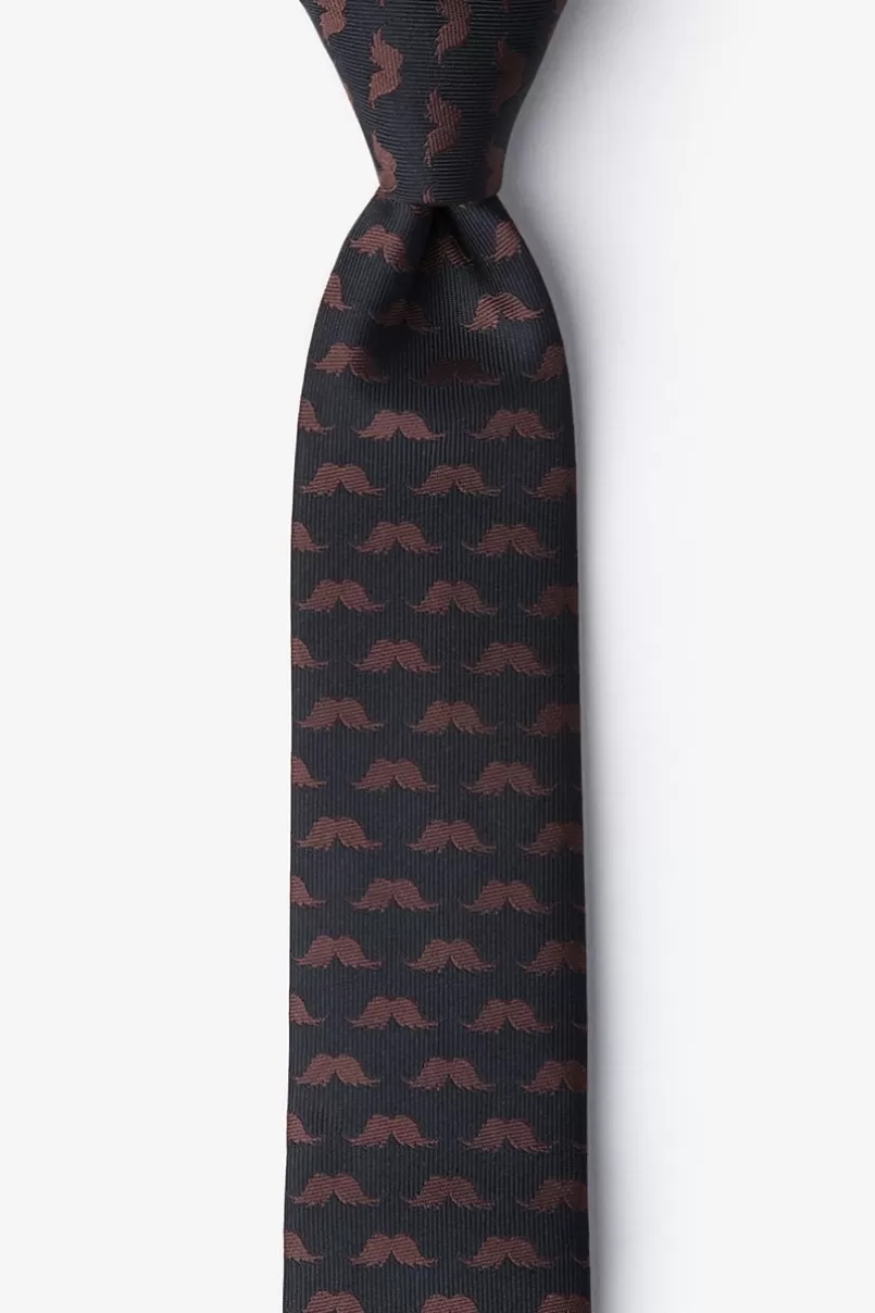 Ties Mustache Repeat Skinny Tie Black Discount