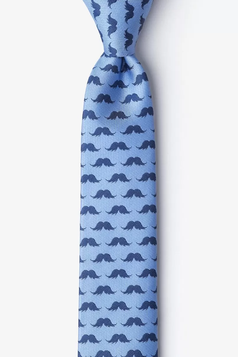 Ties Mustache Repeat Sky Blue Skinny Tie SkyBlue Hot