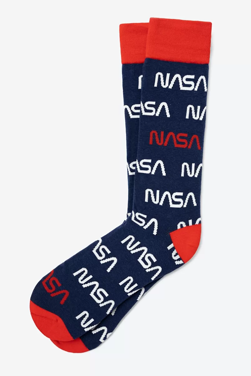 Ties NASA Worm Navy Blue Sock NavyBlue Cheap