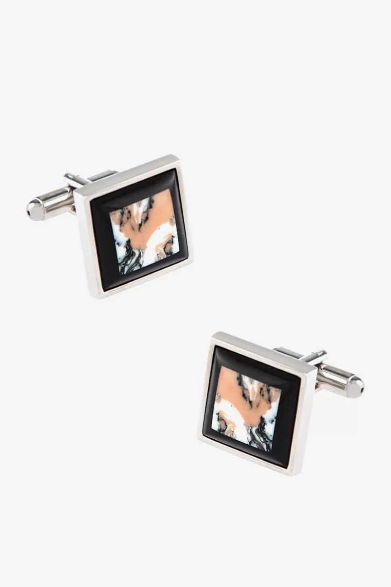 Ties NATURAL STONE Multicolor Cufflinks New