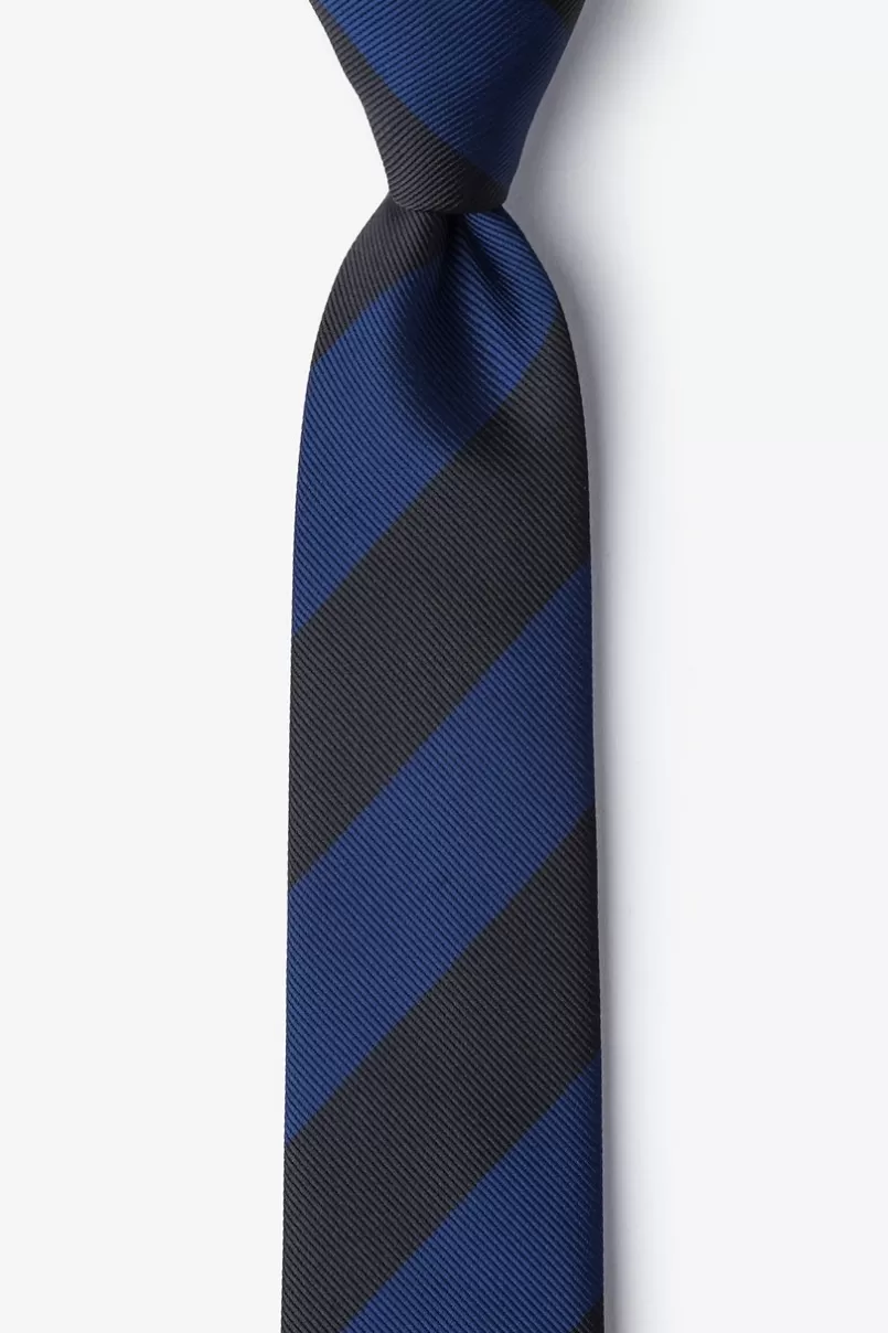 Ties Navy & Black Stripe Navy Blue Skinny Tie Flash Sale