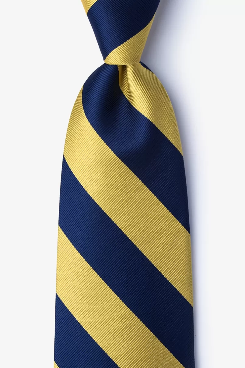 Ties Navy & Gold Stripe Navy Blue Extra Long Tie NavyBlue&Gold Store