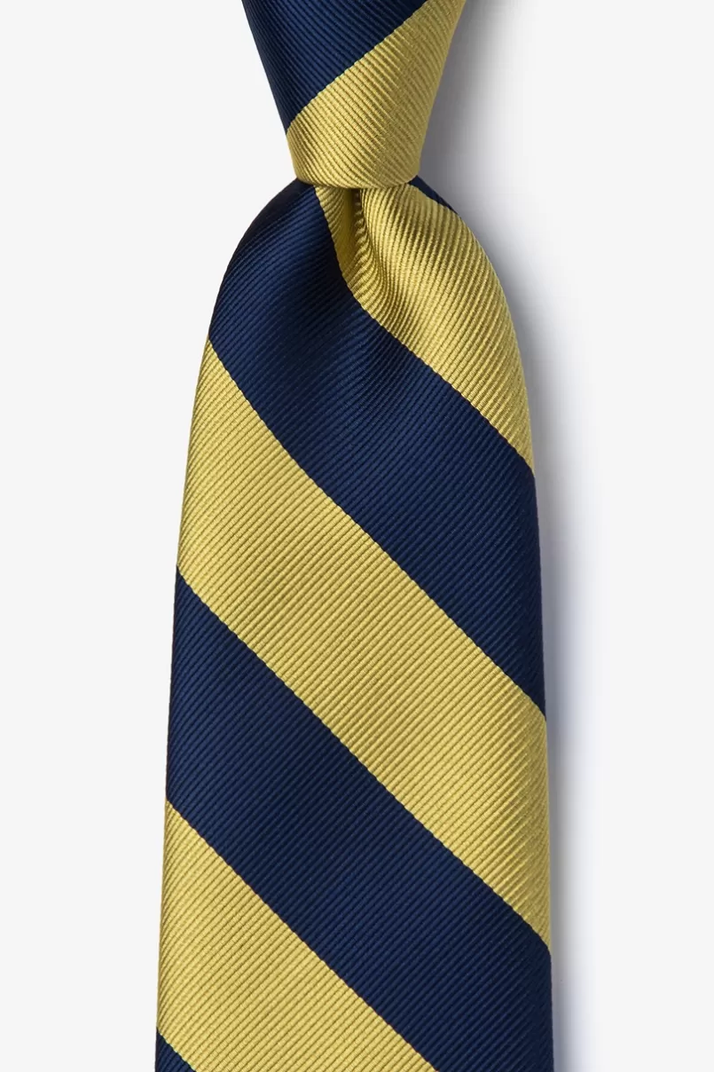 Ties Navy & Gold Stripe Navy Blue Tie NavyBlue&Gold Fashion