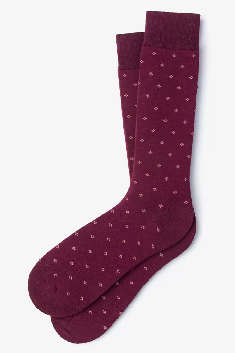 Ties Newton Sock Burgundy Fashion