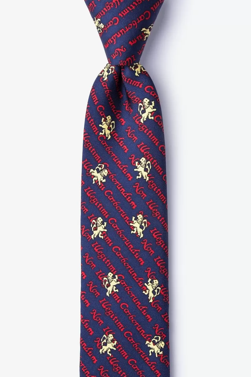 Ties Non Illegitimi Carborundum Navy Blue Skinny Tie Cheap