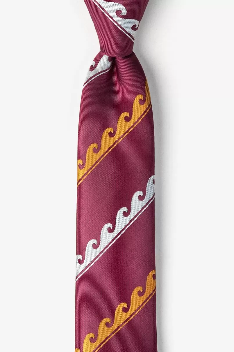 Ties Ocean Waves Skinny Tie Burgundy Store