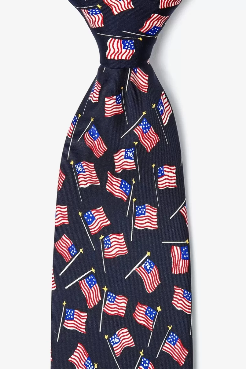 Ties Old Glory Navy Blue Tie Fashion