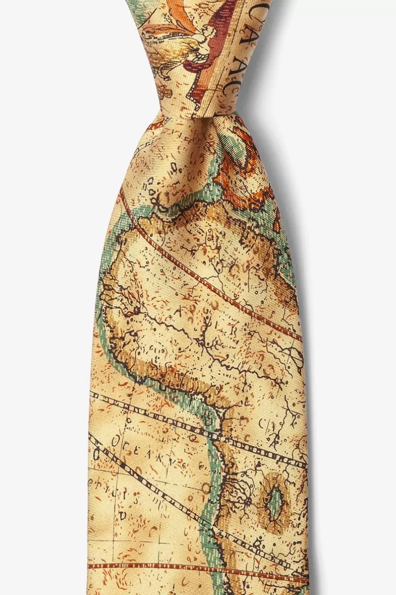 Ties Old World Exploration Tan/taupe Tie Best