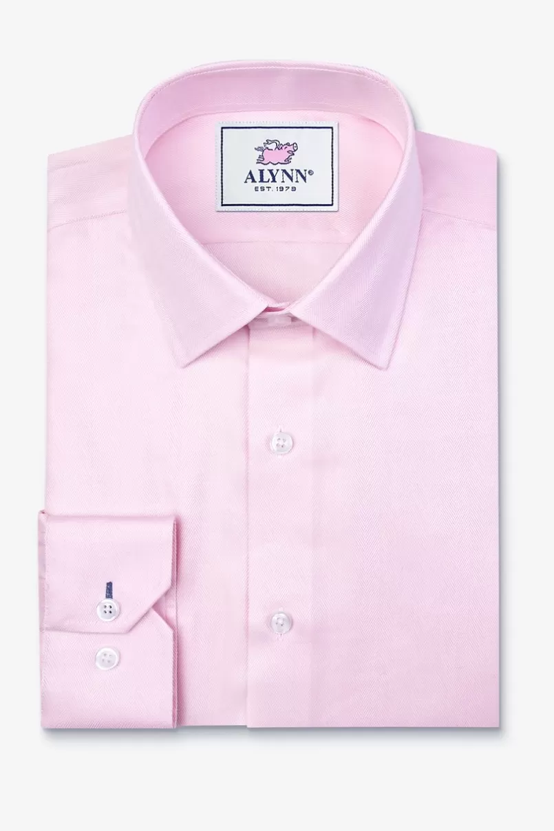 Ties Oliver Herringbone Dress Shirt Pink Discount