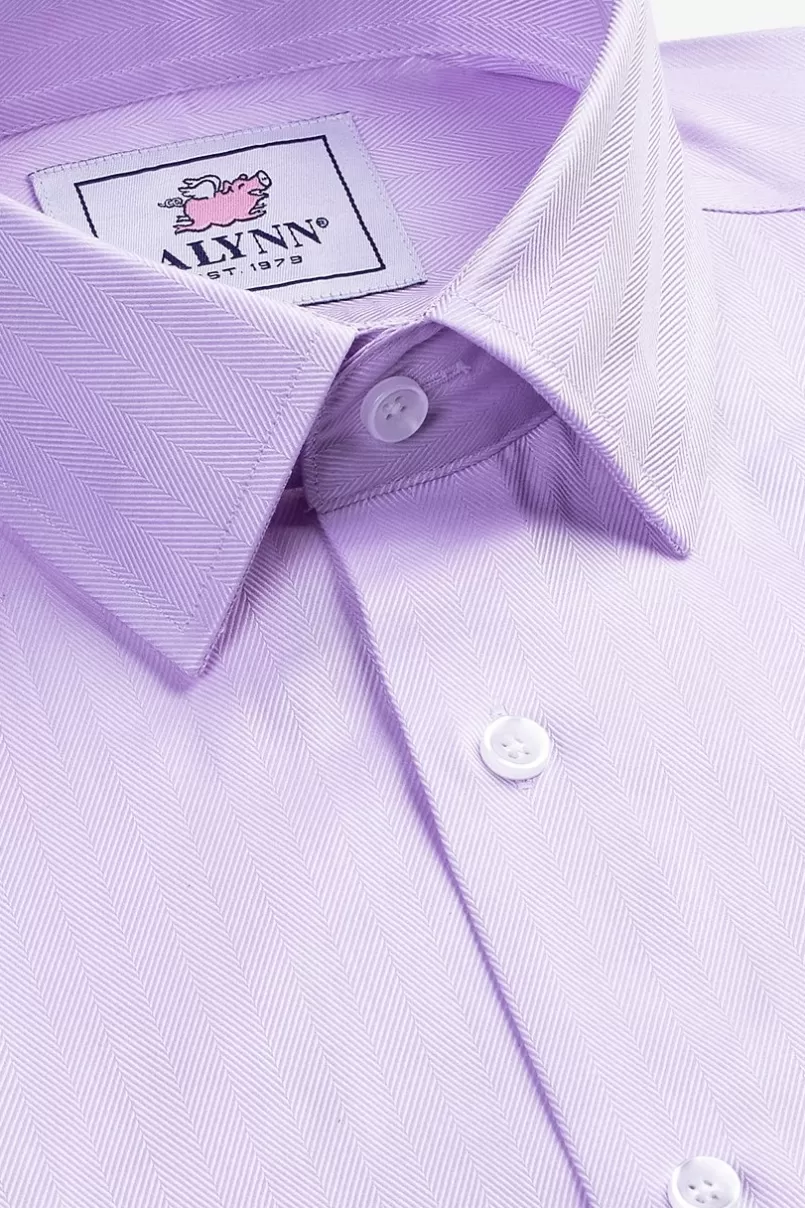 Ties Oliver Herringbone Dress Shirt Purple Clearance