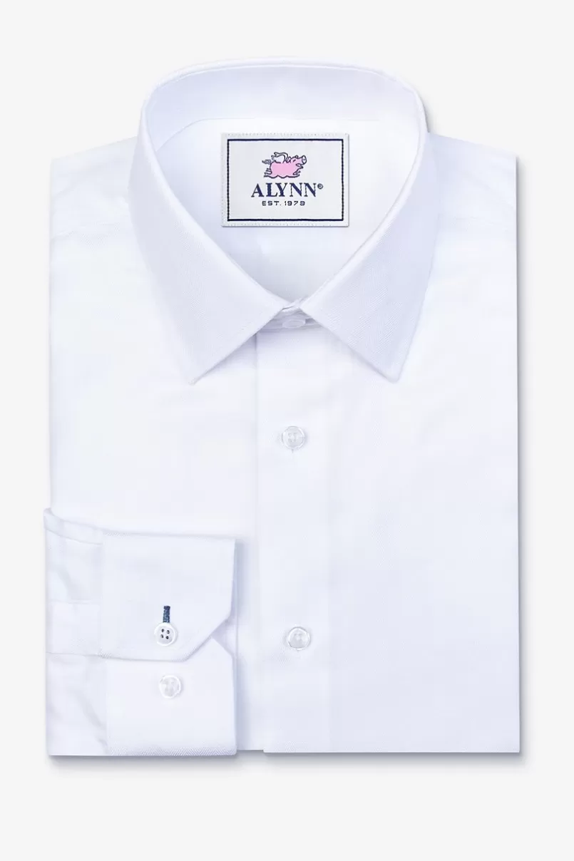 Ties Oliver Herringbone Dress Shirt White Shop