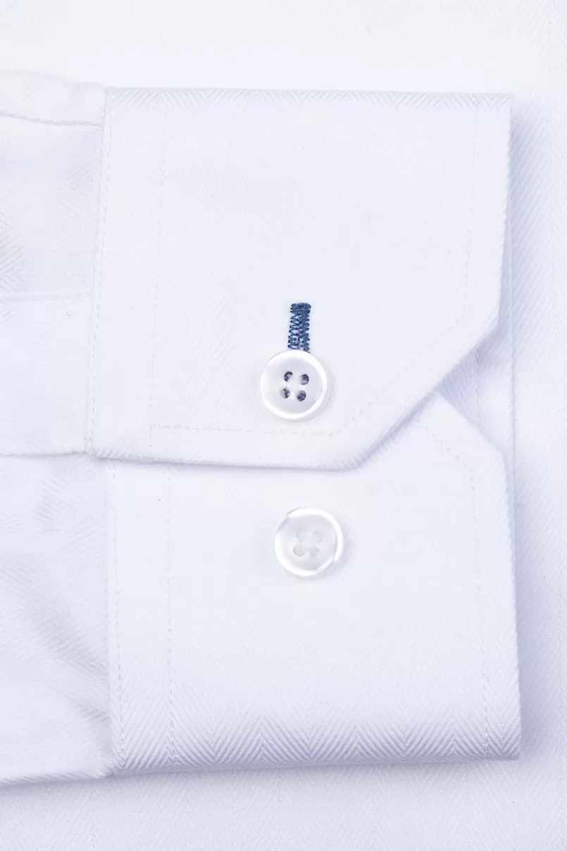 Ties Oliver Herringbone Dress Shirt White Flash Sale