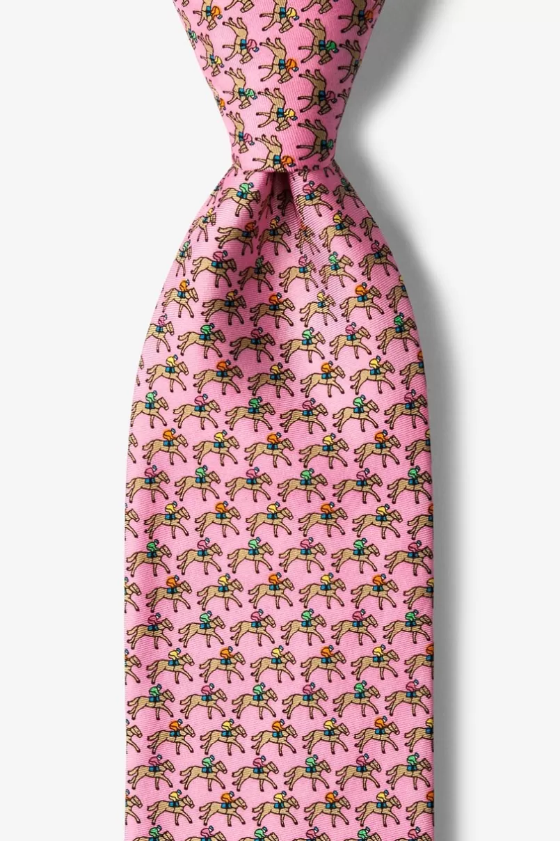 Ties One Horse Race Pink Tie Cheap