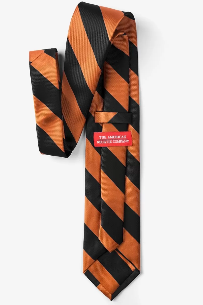 Ties Orange & Black Stripe Extra Long Tie Orange&Black Online