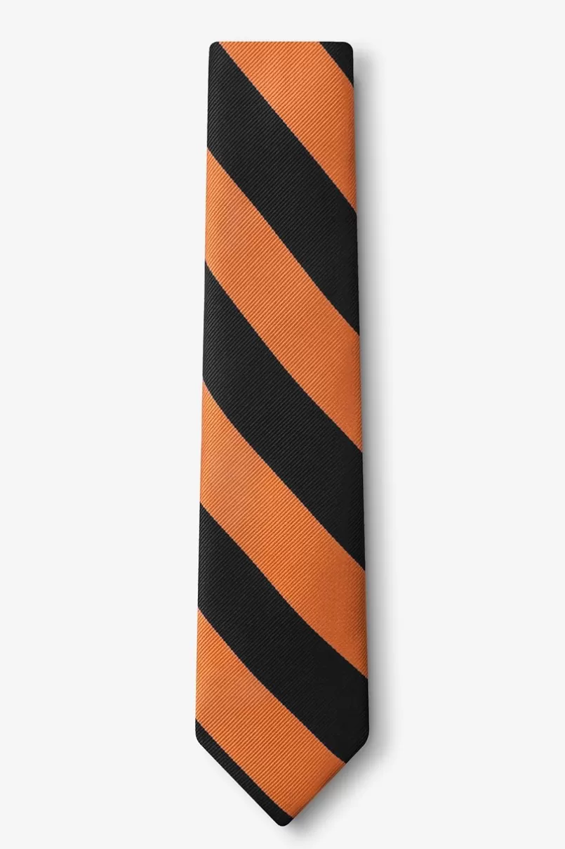 Ties Orange & Black Stripe Skinny Tie Orange&Black Online