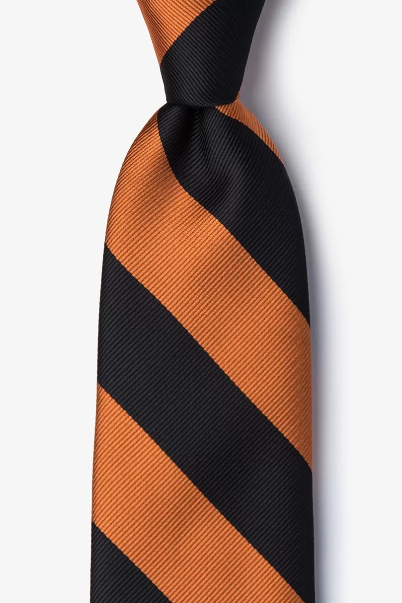 Ties Orange & Black Stripe Tie Orange&Black Clearance