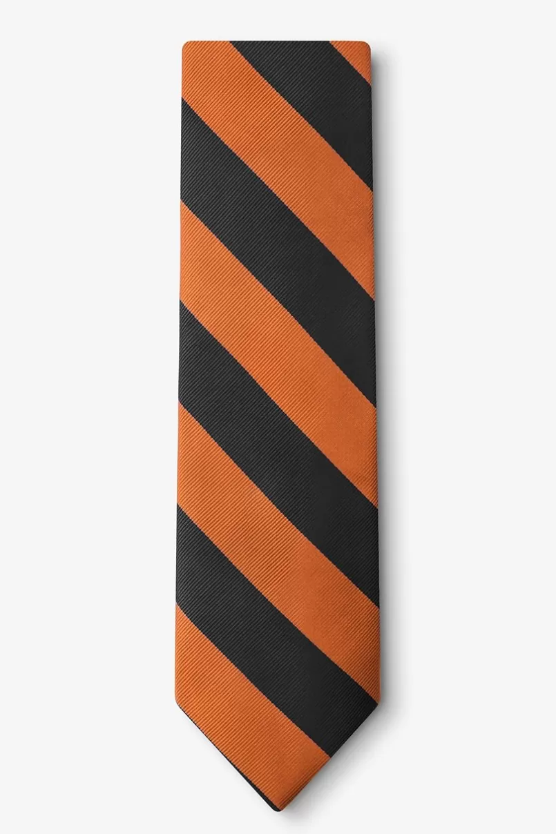 Ties Orange & Black Stripe Tie Orange&Black Clearance