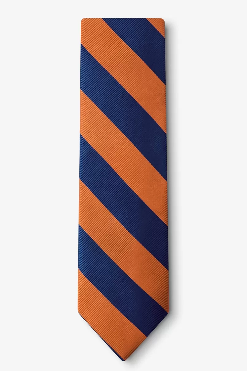 Ties Orange & Navy Stripe Tie Orange&NavyBlue Fashion