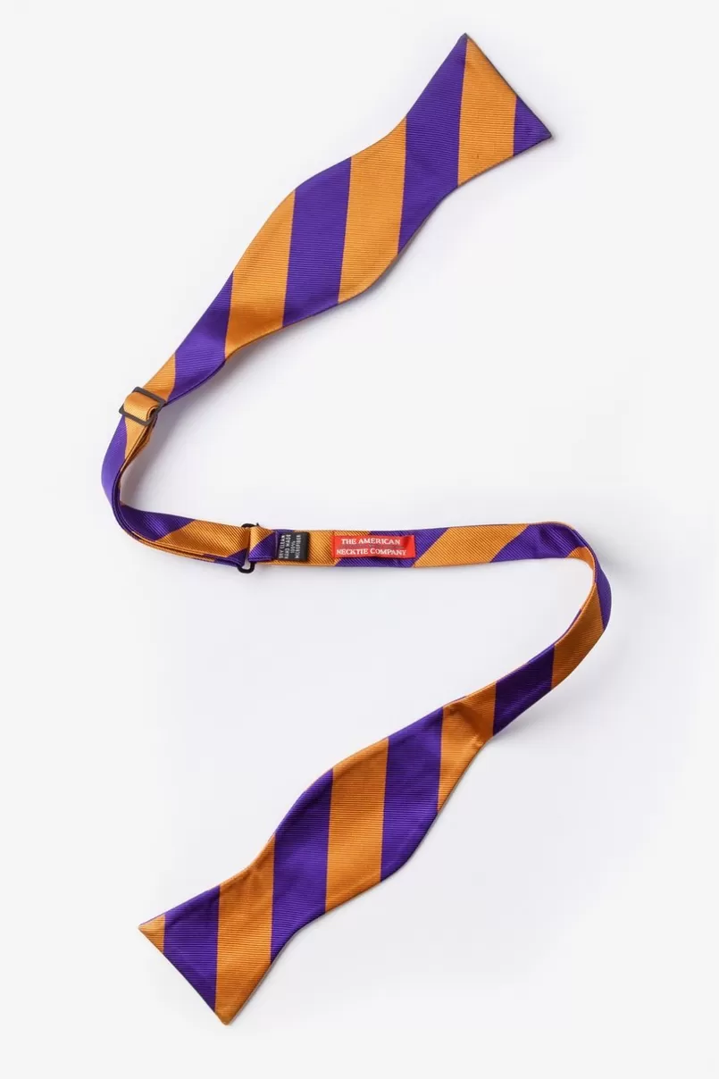 Ties Orange & Purple Stripe Self-Tie Bow Tie Orange&Purple Clearance