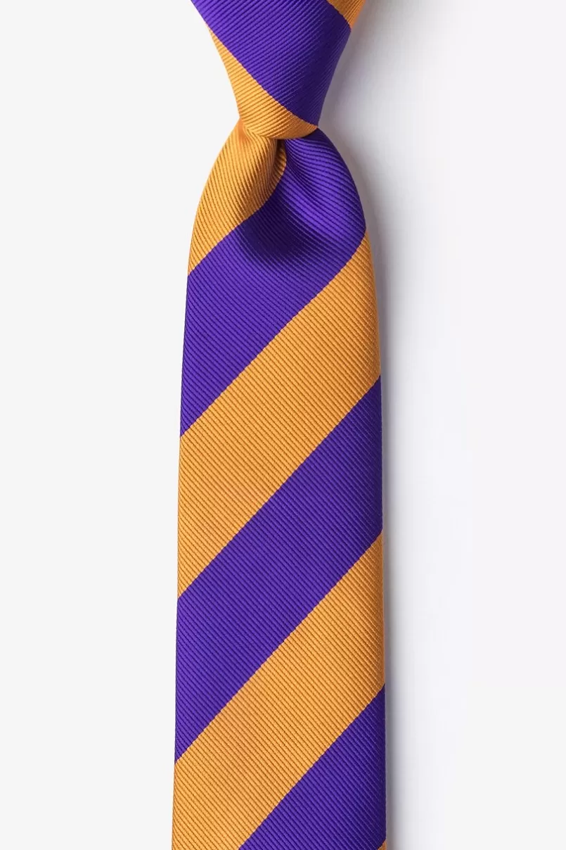 Ties Orange & Purple Stripe Skinny Tie Orange&Purple Flash Sale