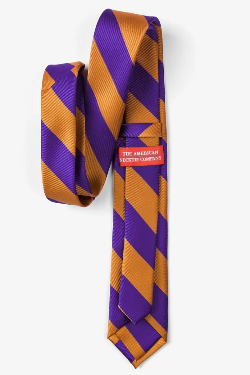 Ties Orange & Purple Stripe Skinny Tie Orange&Purple Flash Sale