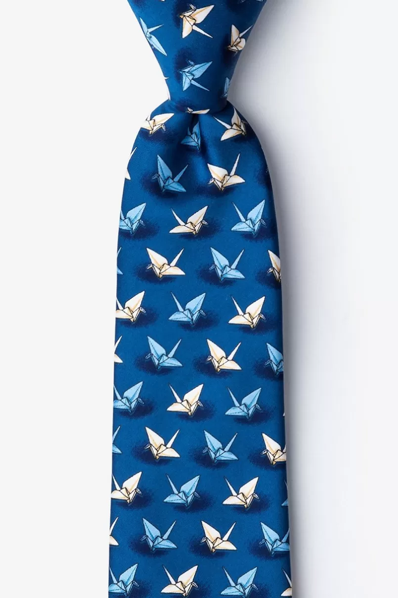 Ties Origami Crane Extra Long Tie Blue Best Sale