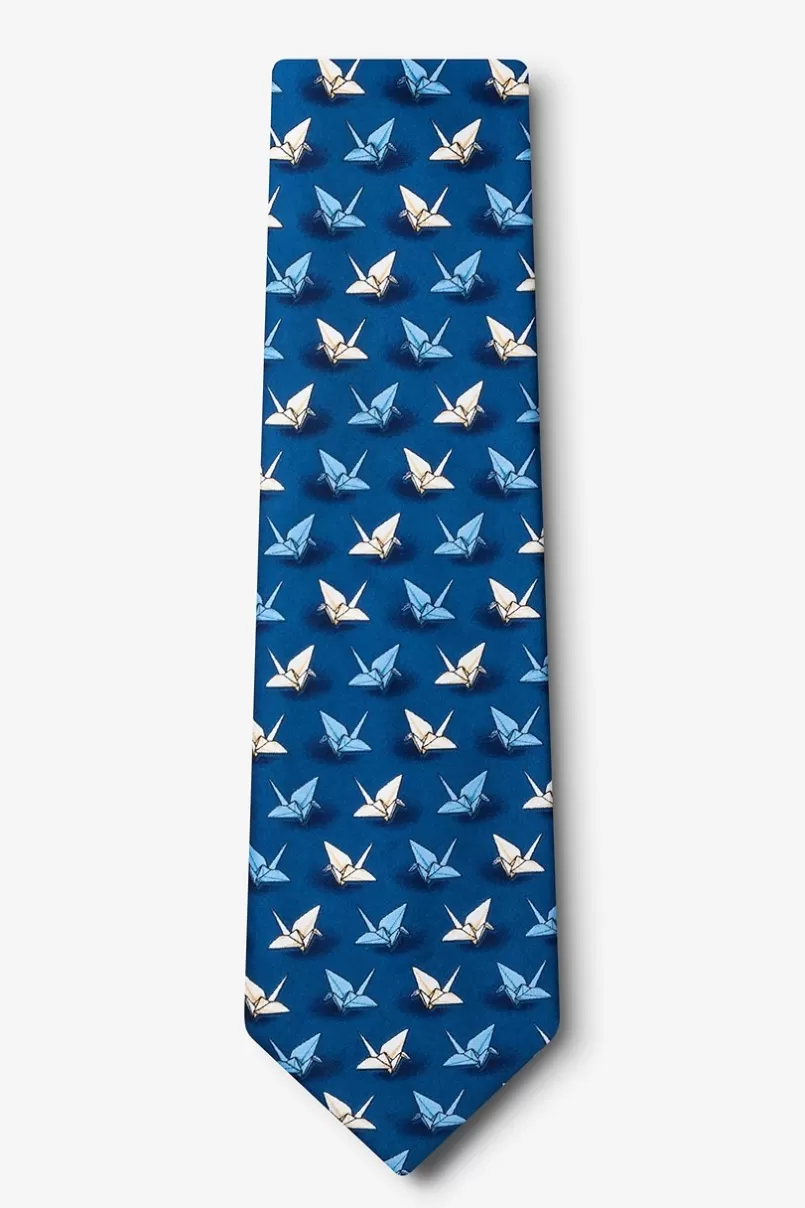 Ties Origami Crane Extra Long Tie Blue Best Sale