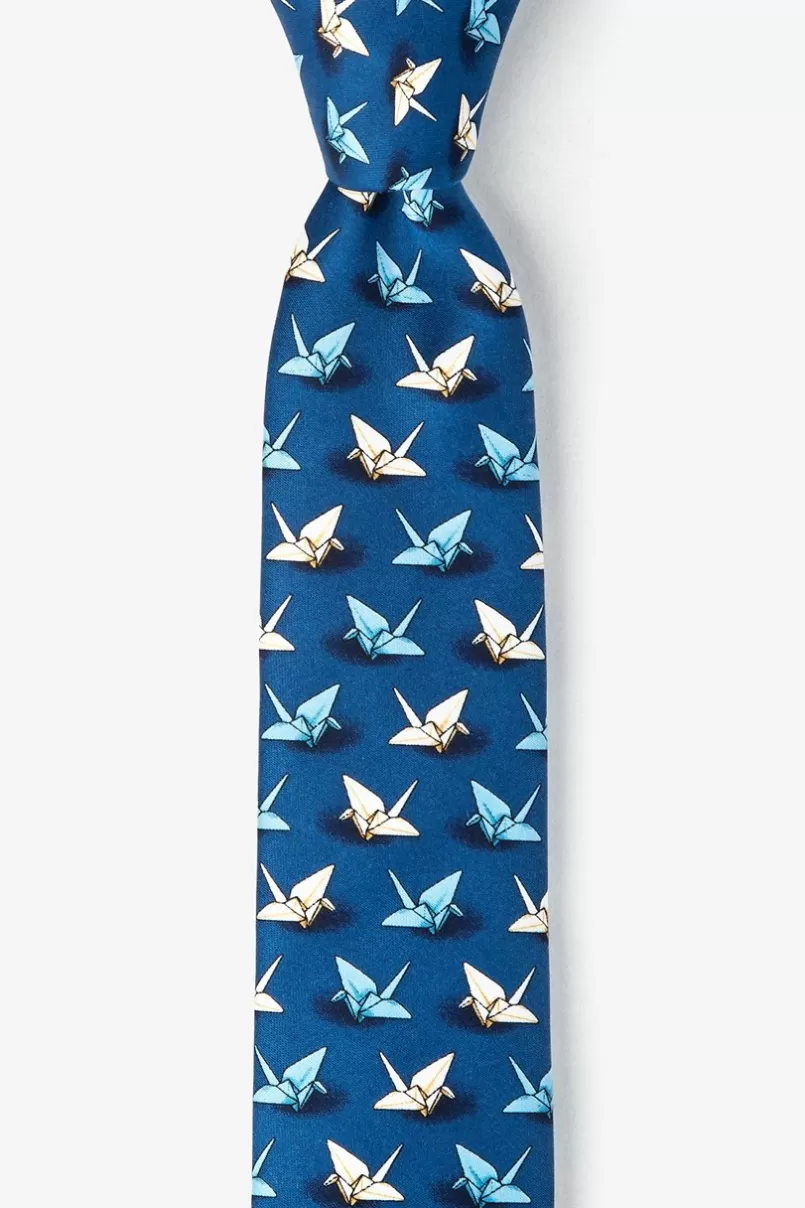 Ties Origami Crane Skinny Tie Blue Flash Sale