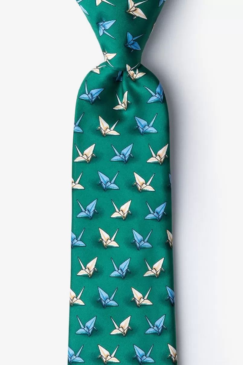 Ties Origami Crane Extra Long Tie Green Store