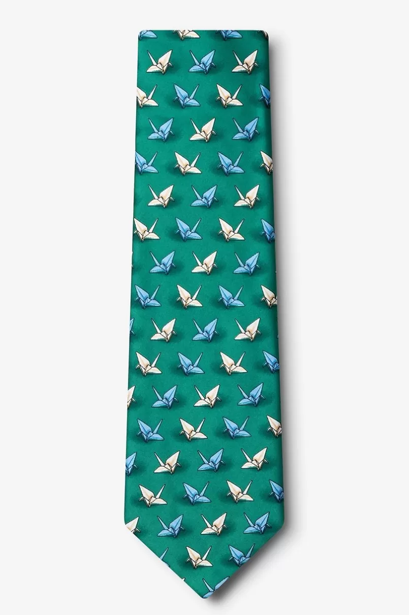 Ties Origami Crane Extra Long Tie Green Store