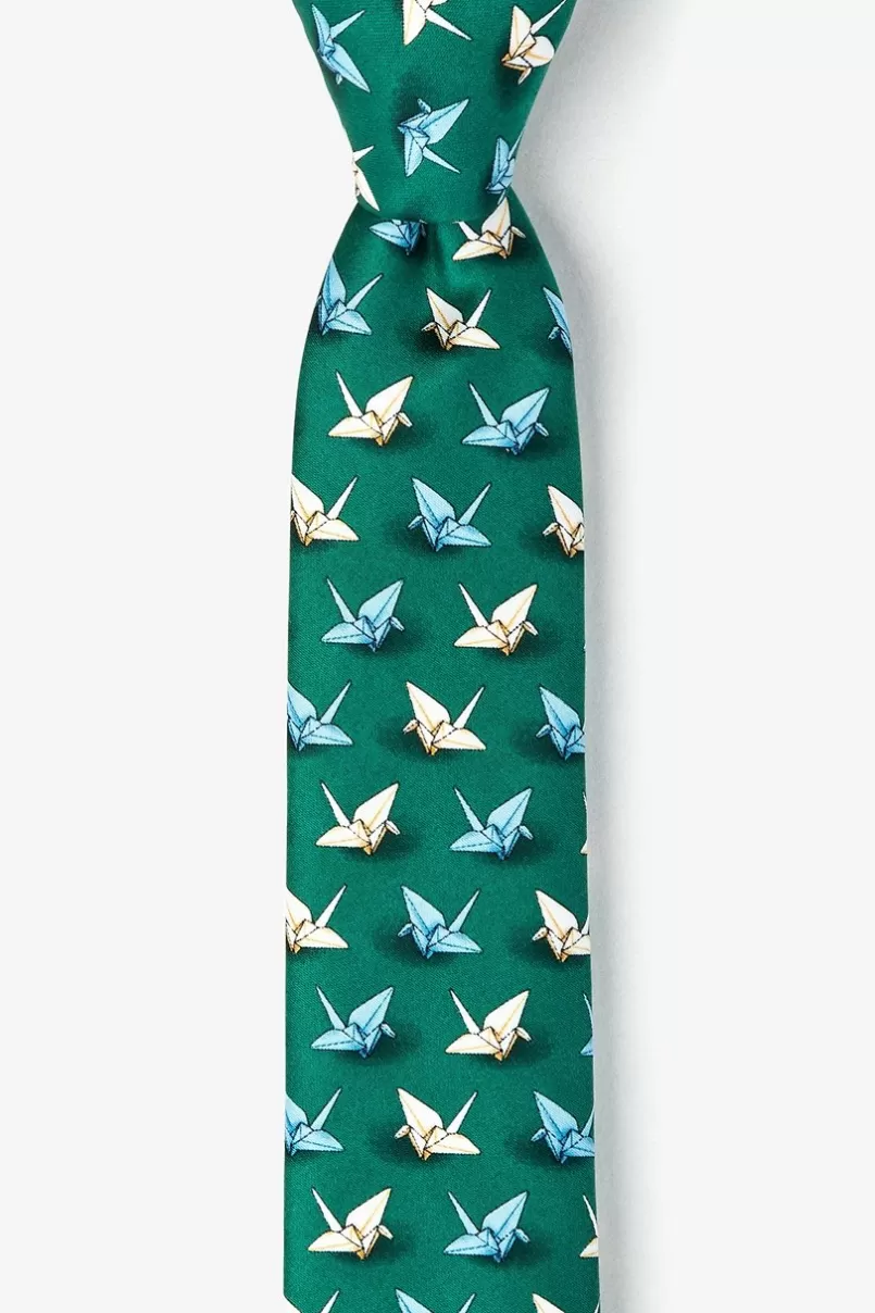 Ties Origami Crane Skinny Tie Green Outlet