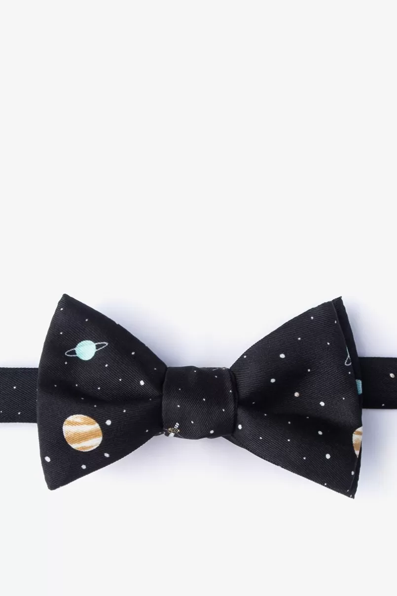 Ties Outer Space Black Self-Tie Bow Tie Clearance