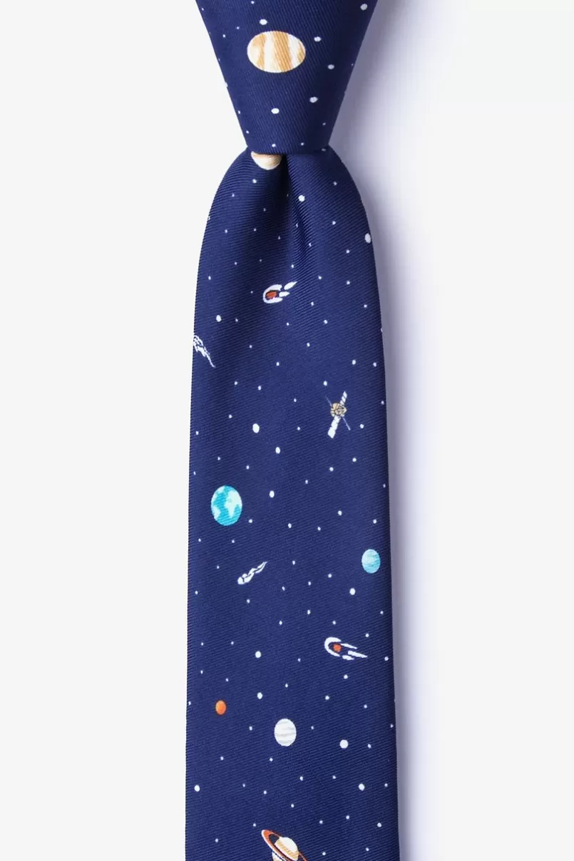 Ties Outer Space Navy Blue Skinny Tie NavyBlue Cheap