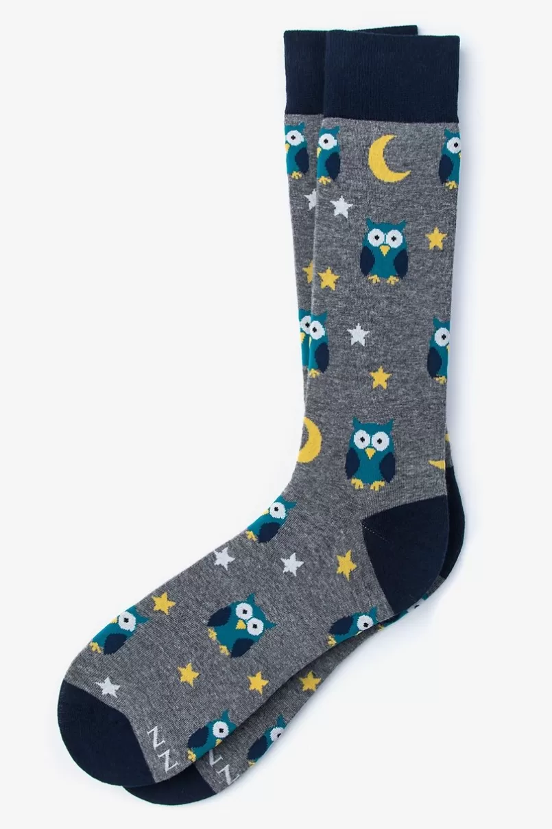 Ties Owl Gray Sock Cheap