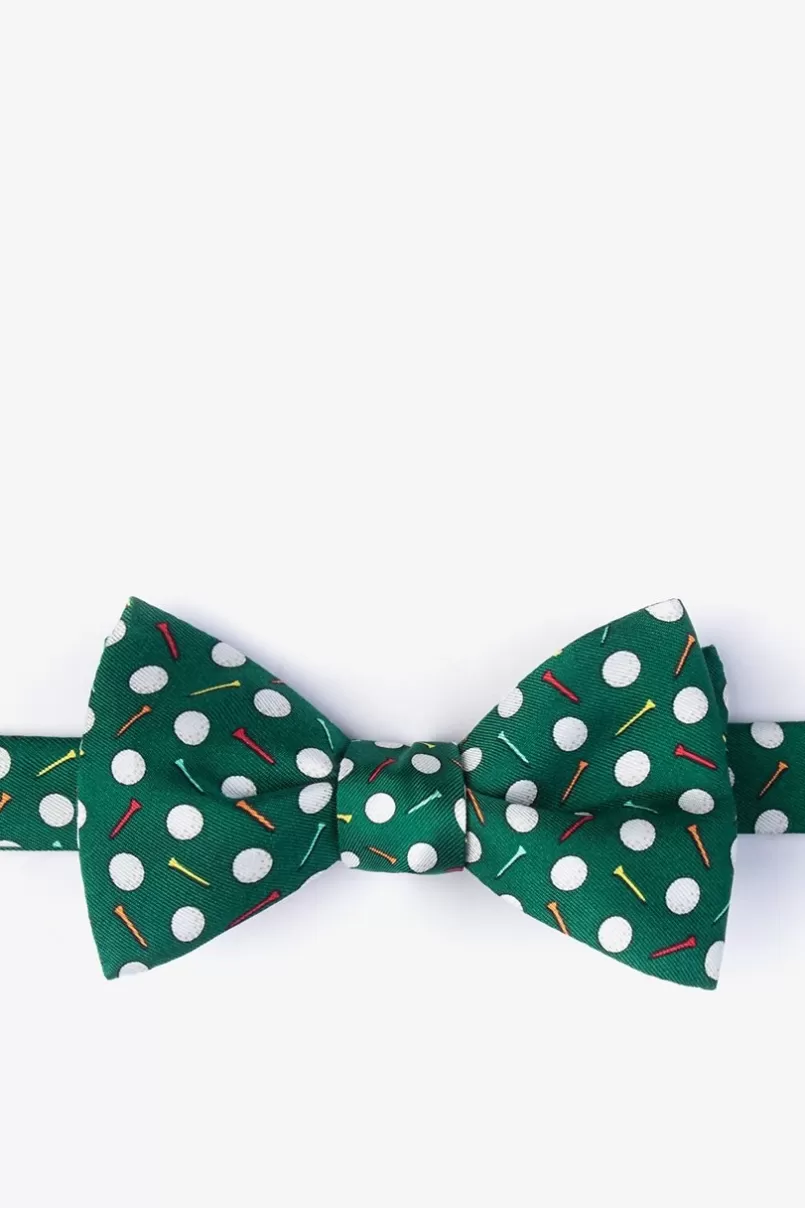 Ties Par-Tee Time Green Self-Tie Bow Tie New